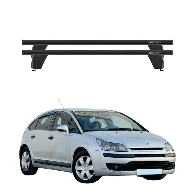Menabo Barres de toit Transversales pour Citroen C4 I 2004-2010 Alu Noir 2x ABE