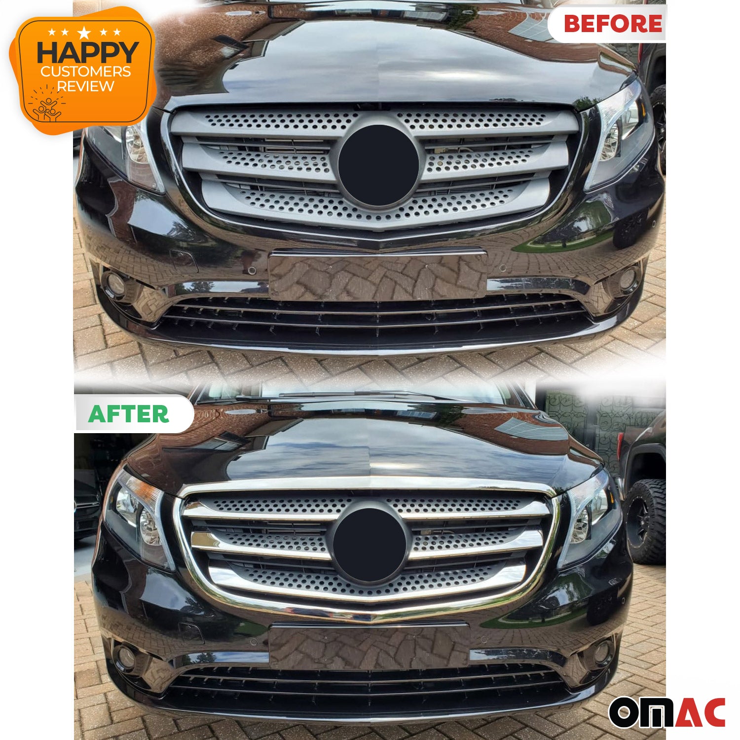 Moulure de Grille de Calandre pour Mercedes Vito W447 2014-2019 Chromé 7Pcs