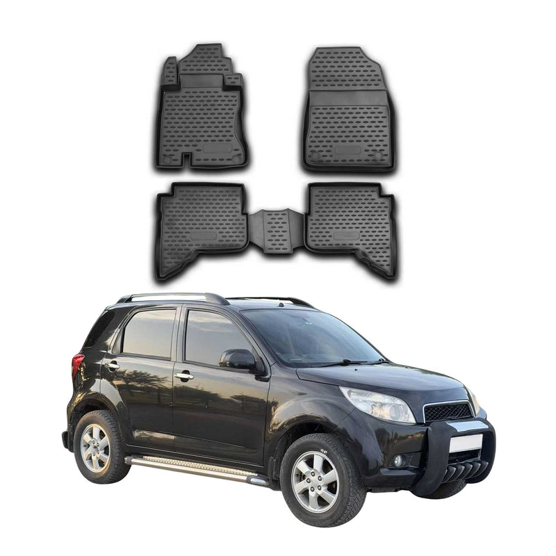 OMAC Tapis de sol pour Daihatsu Terios 2006-2017 sur mesure en caoutchouc Noir
