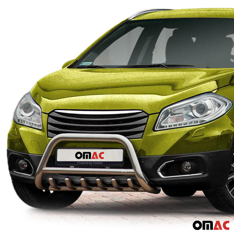 Pare-Buffle Avant Pour Suzuki SX4 S-Cross 2013-2016 Acier Inoxy Argent