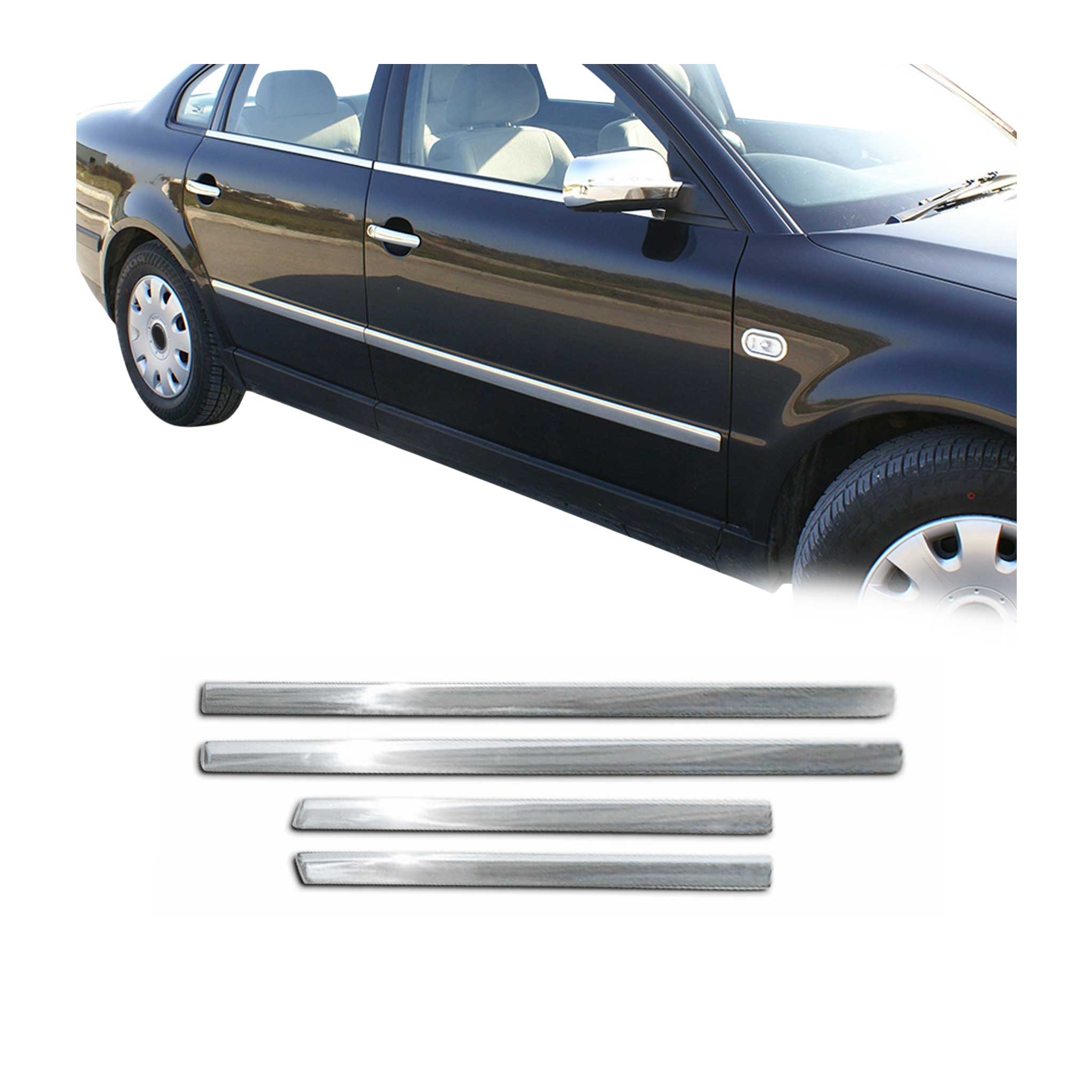 Baguettes de porte pour VW Passat B5.5 2000-2005 Berline inox 4x