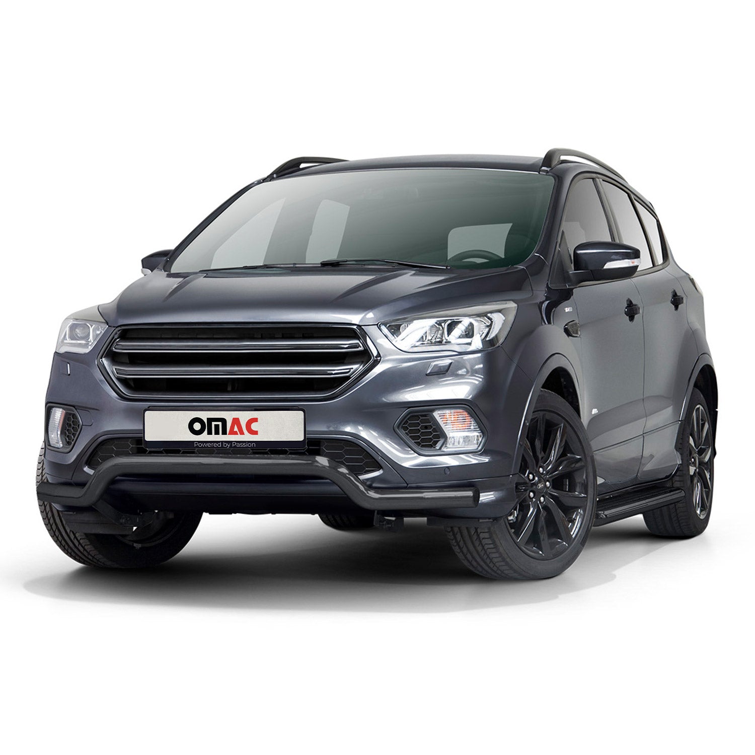 Pare-Buffle Avant Pour Ford Kuga II 2017-2019 Facelift Noir en Acier Inoxydable
