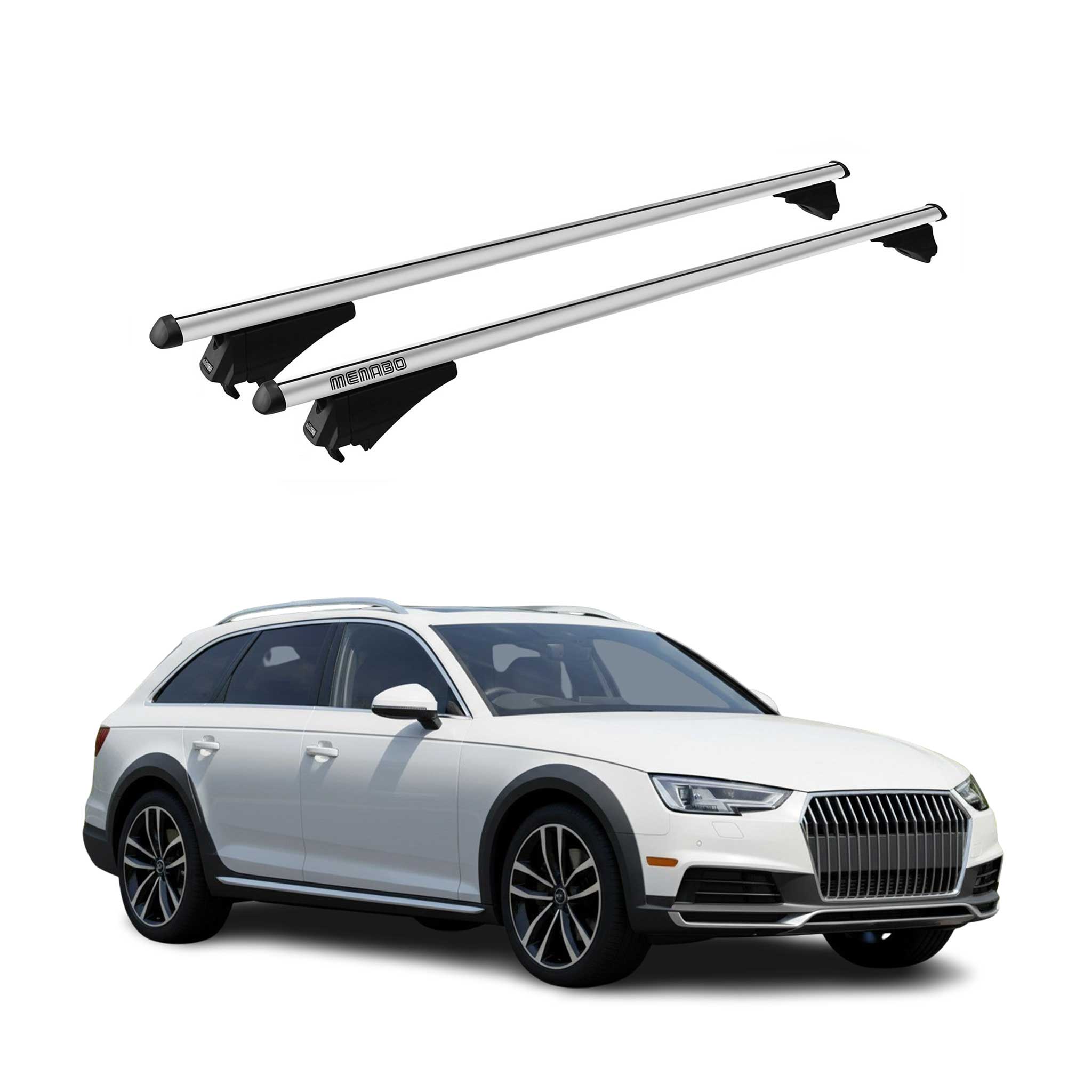 Tiger Barres de toit transversales pour Audi A4 B9 Allroad 2015-2019 Gris