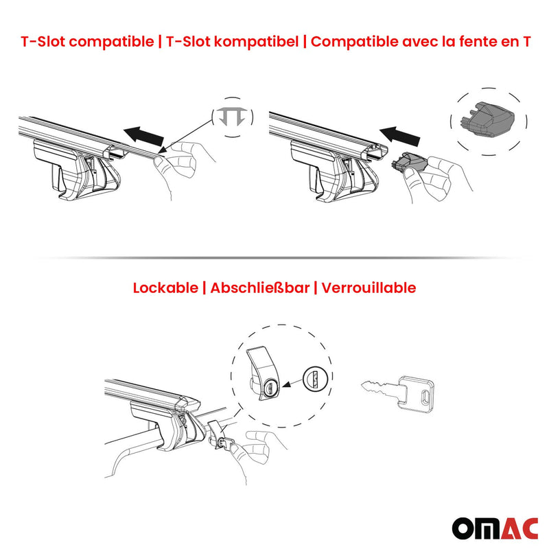 Barres de toit transversales pour Skoda Octavia Break 1U 1X 5E 98-20 Gris ABE