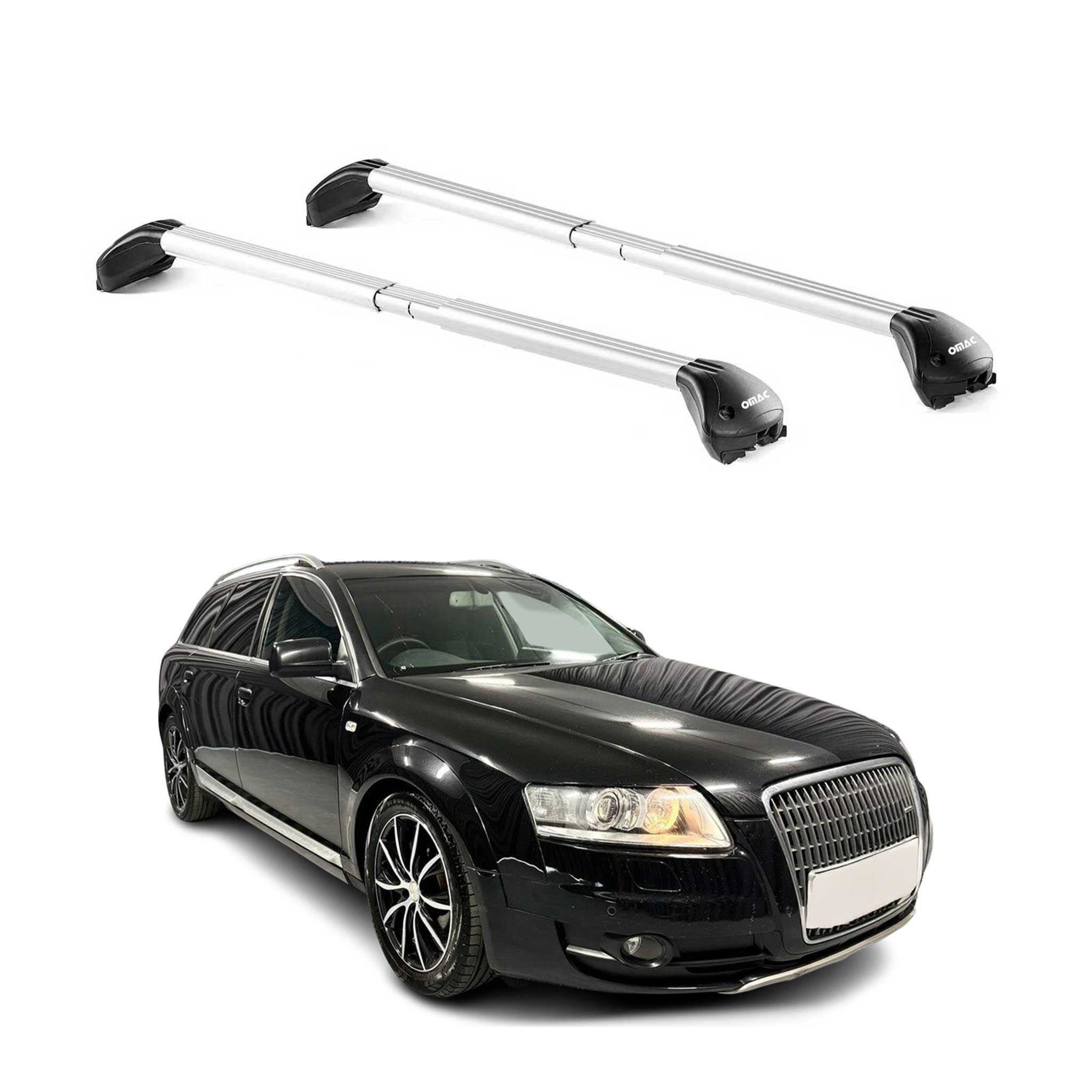 Barres de toit pour Audi A6 Allroad C6 2006-2012 Gris Argenté 2 pièces ABE