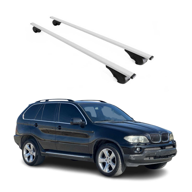 Barres de toit transversales pour BMW X5 E53 1999-2006 Fer Argent