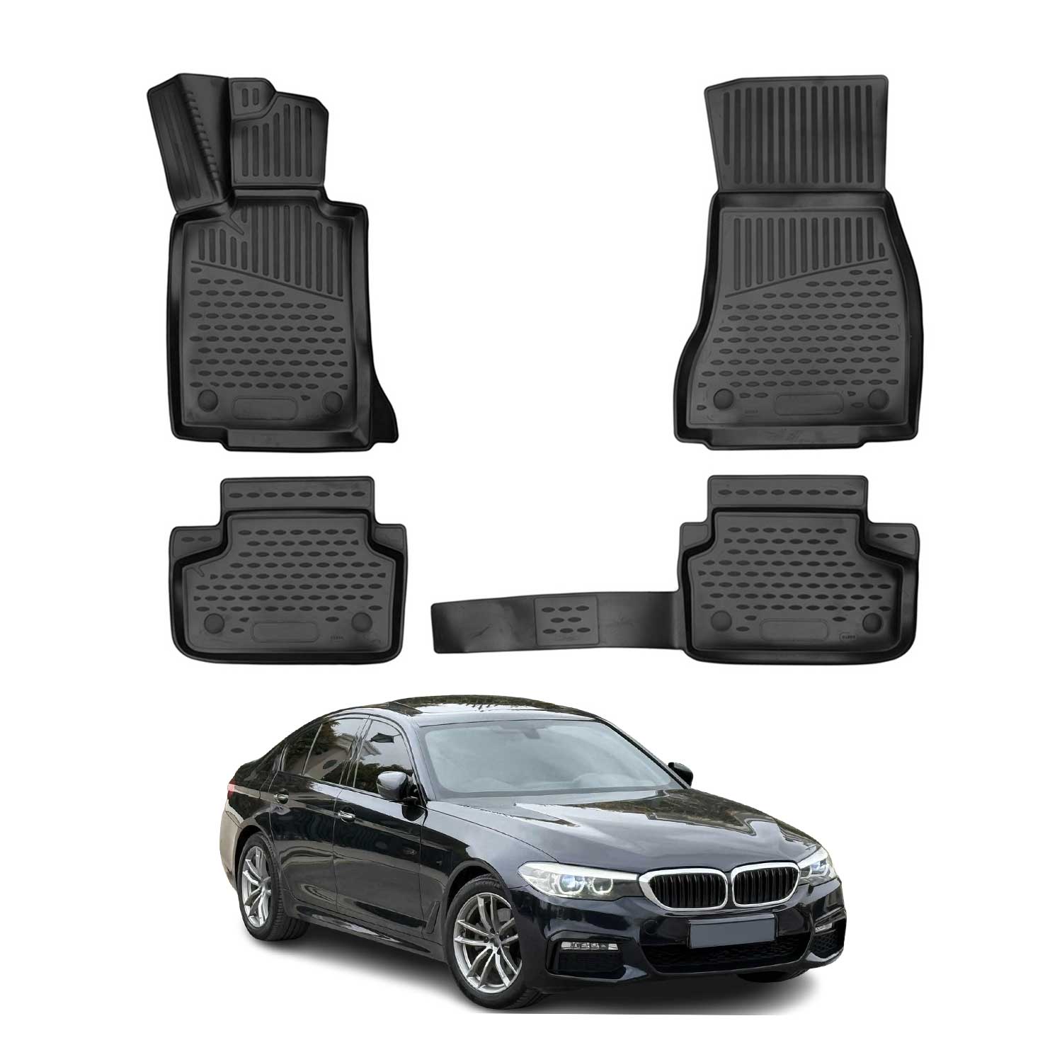 OMAC 3D Tapis de sol pour BMW Série 5 G30 G31 Berline Break 2017-2024 caoutchouc