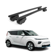 Barres de toit Transversales pour Kia Soul EV 2020-2023 Aluminium Noir ABE