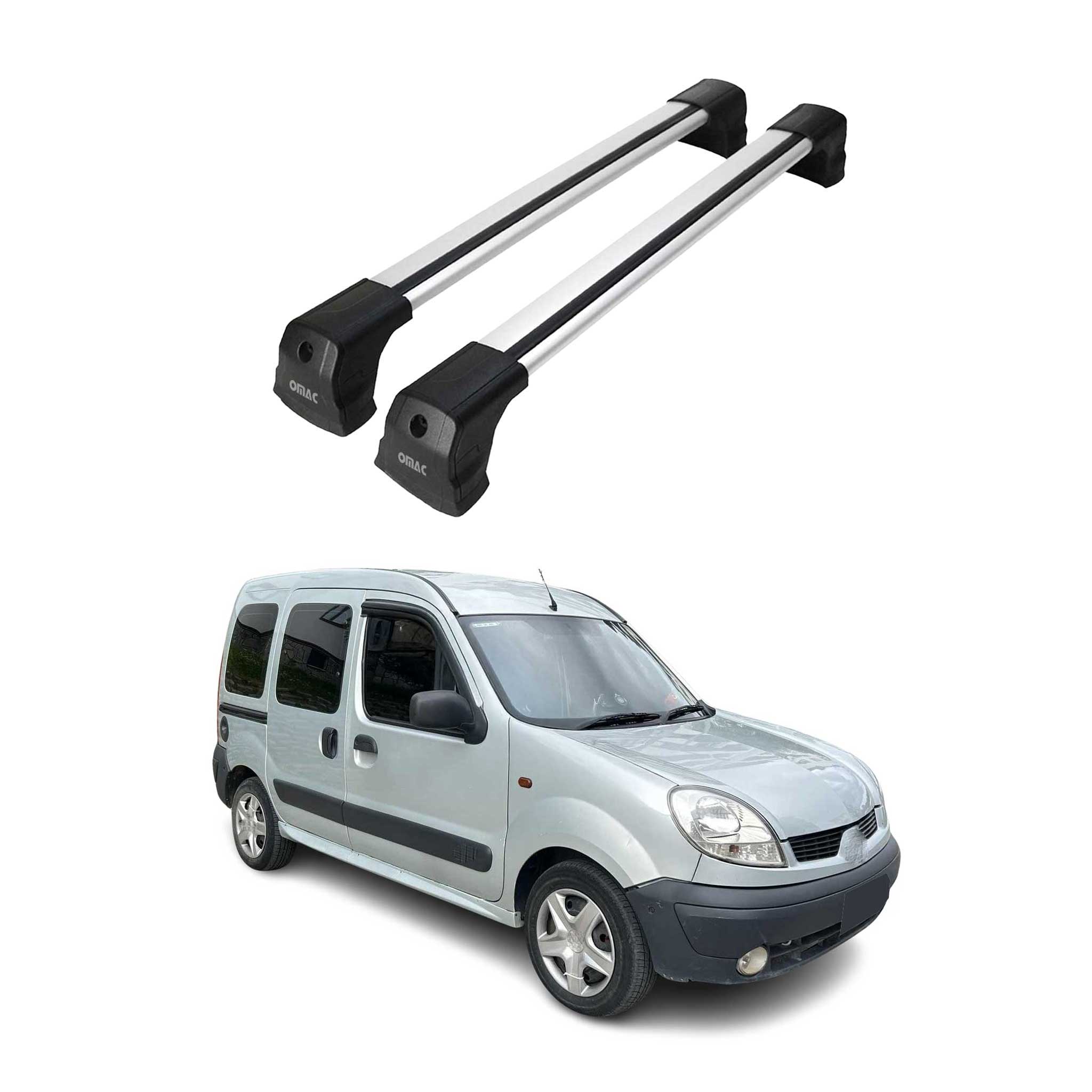 Barres de Toit Transversales pour Renault Kangoo I Pre-FL 1999-2008 en Alu Gris