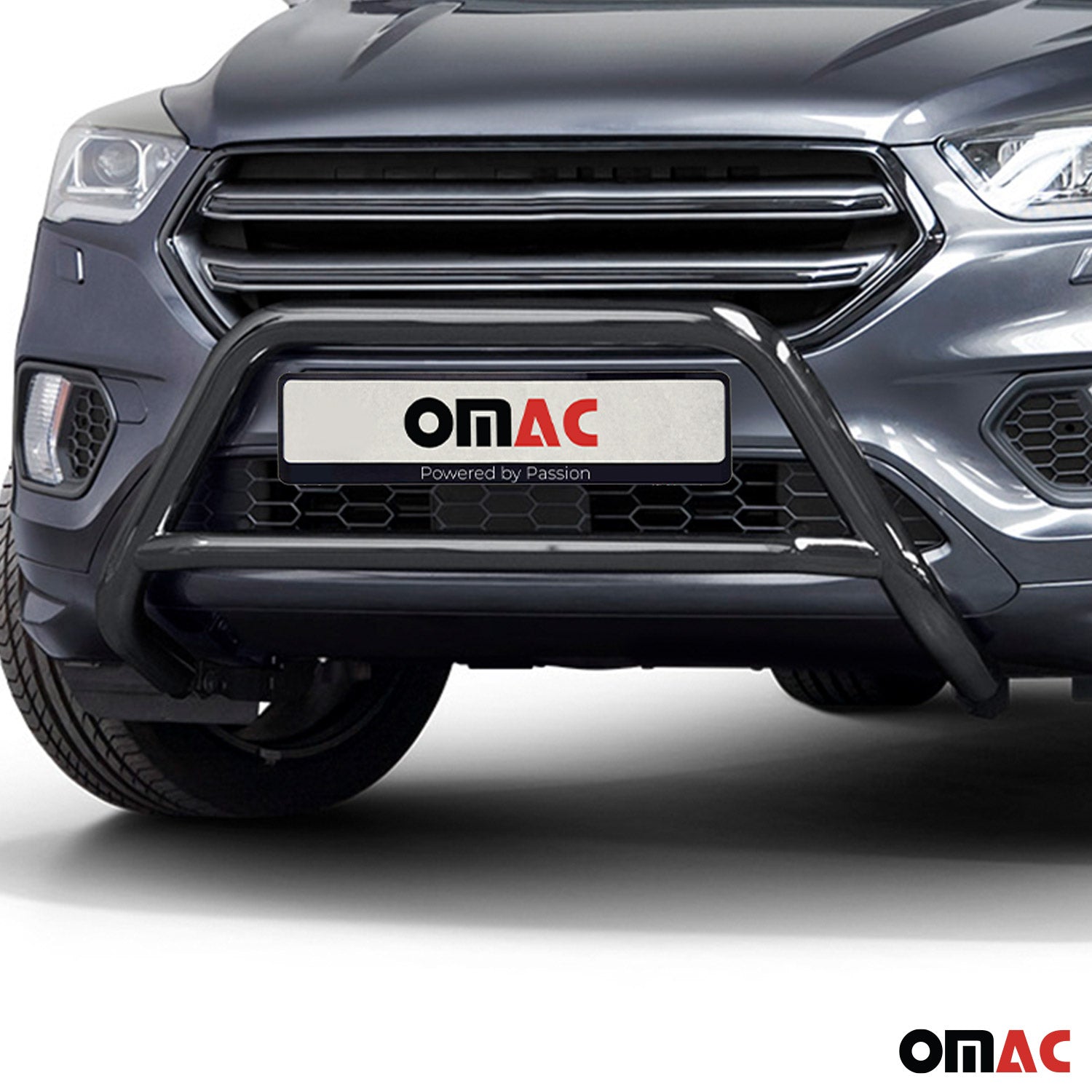 Pare-Buffle Avant Pour Ford Kuga II 2017-2019 Facelift en Acier Inox Noir ABE