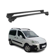 Barres de toit Transversales pour Peugeot Partner Tepee 2008-2018 Aluminium Noir