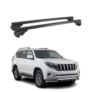 Barres de toit Transversales pour Toyota Land Cruiser Prado 2008-2023 Alu Noir