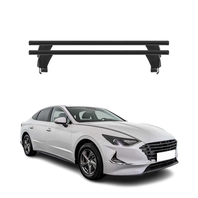 Menabo Barres de toit transversales pour Hyundai Sonata VIII 2019-25 Alu Noir 2x