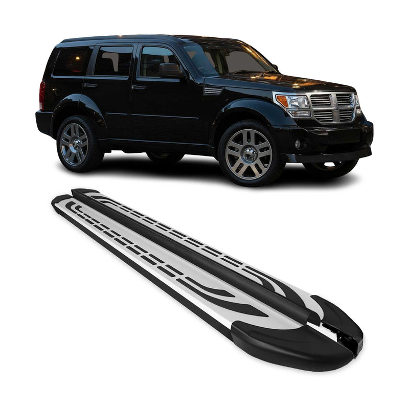 Marchepieds Latéraux pédale pour Dodge Nitro 2006-2012 Aluminium Gris Noir 2x