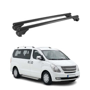 Barres de toit Transversales pour Hyundai H-1 Starex II 2007-2021 TÜV Alu Noir