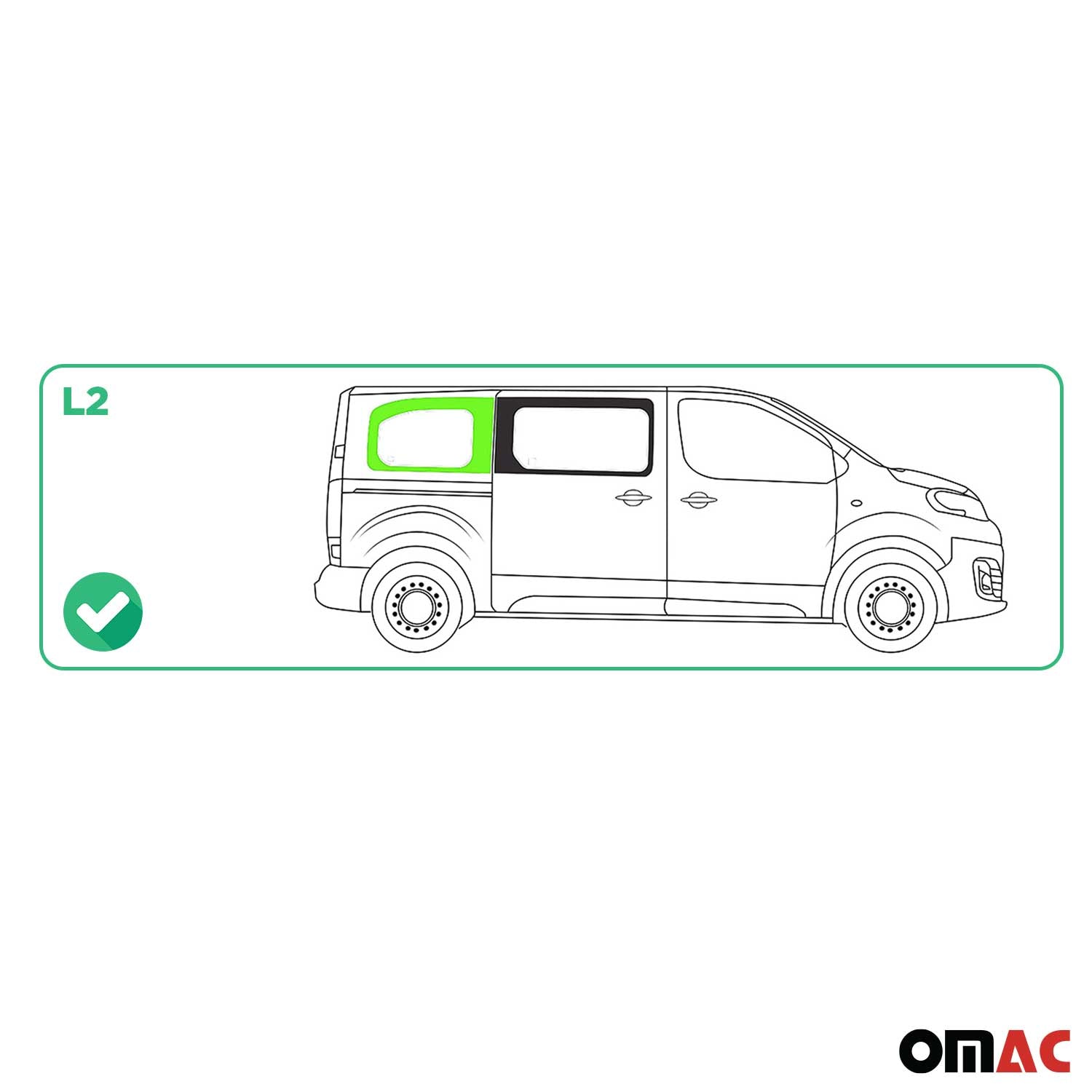Vitre de Porte pour Toyota Proace 2016-2026 L2 Arrière Droit Verre fixe