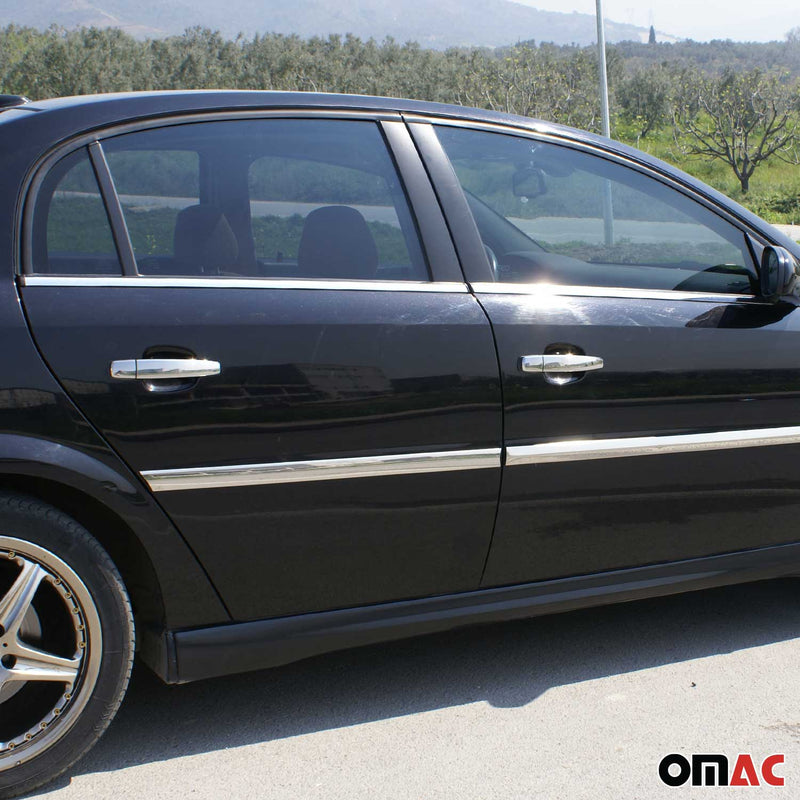 Baguettes pour contour Latérales pour Opel Vectra C Limo 2002-2008 Chromé 4x