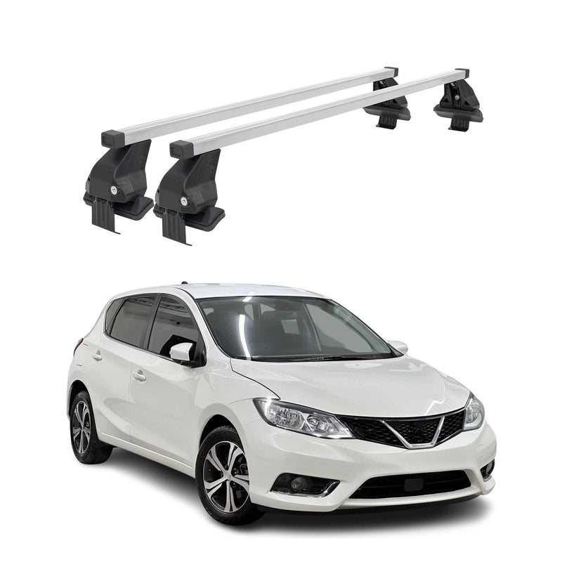 Barres de toit transversales pour Nissan Pulsar 2014-2020 Acier Gris