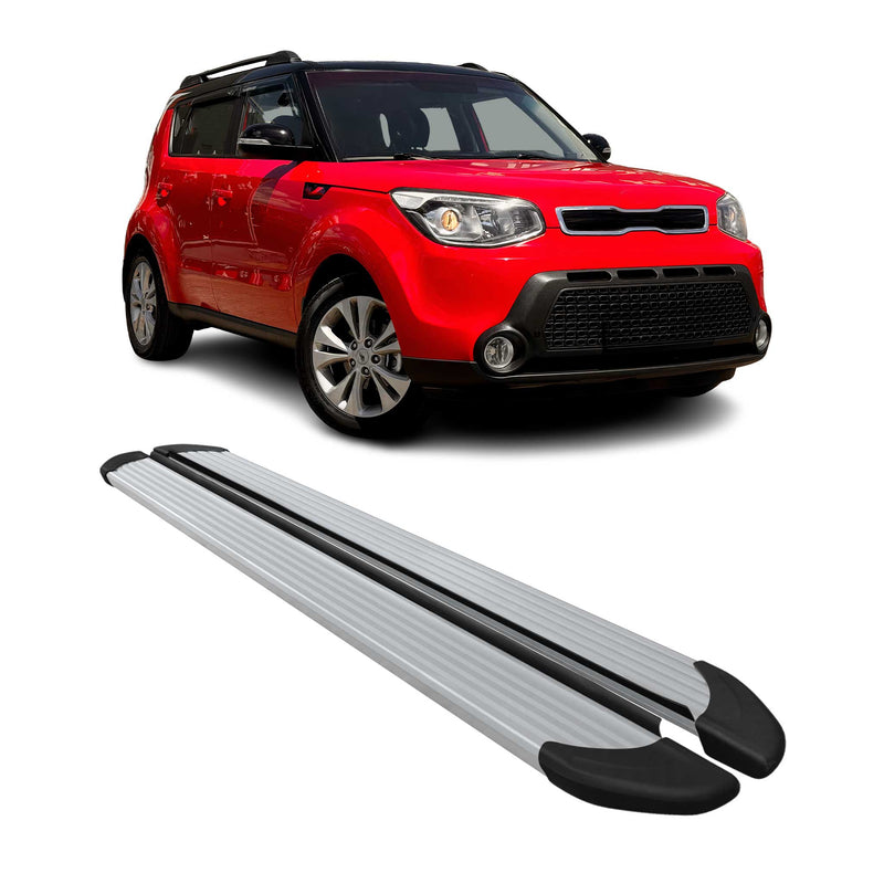 Marchepieds Latéraux pédale pour Kia Soul 2014-2019 Aluminium Argent 2Pcs