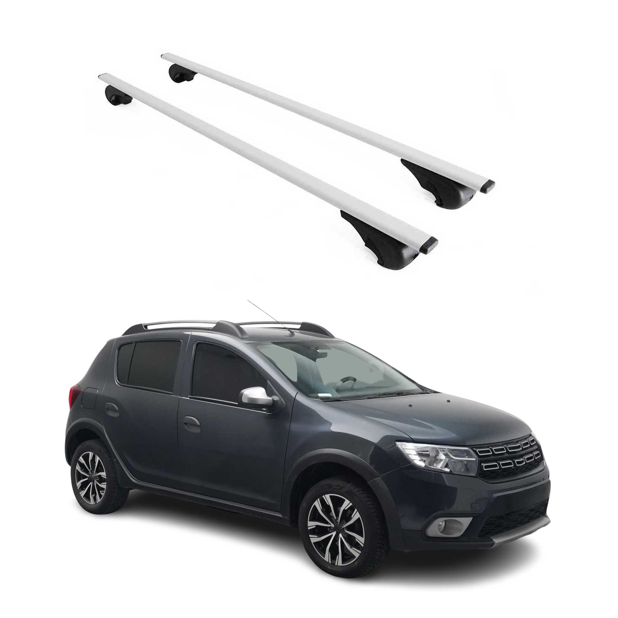 Barres de toit Transversales pour Dacia Sandero Stepway 2013-2020 Fer Argent