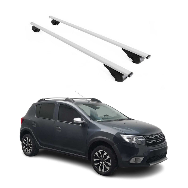 Barres de toit Transversales pour Dacia Sandero Stepway 2013-2020 Fer Argent