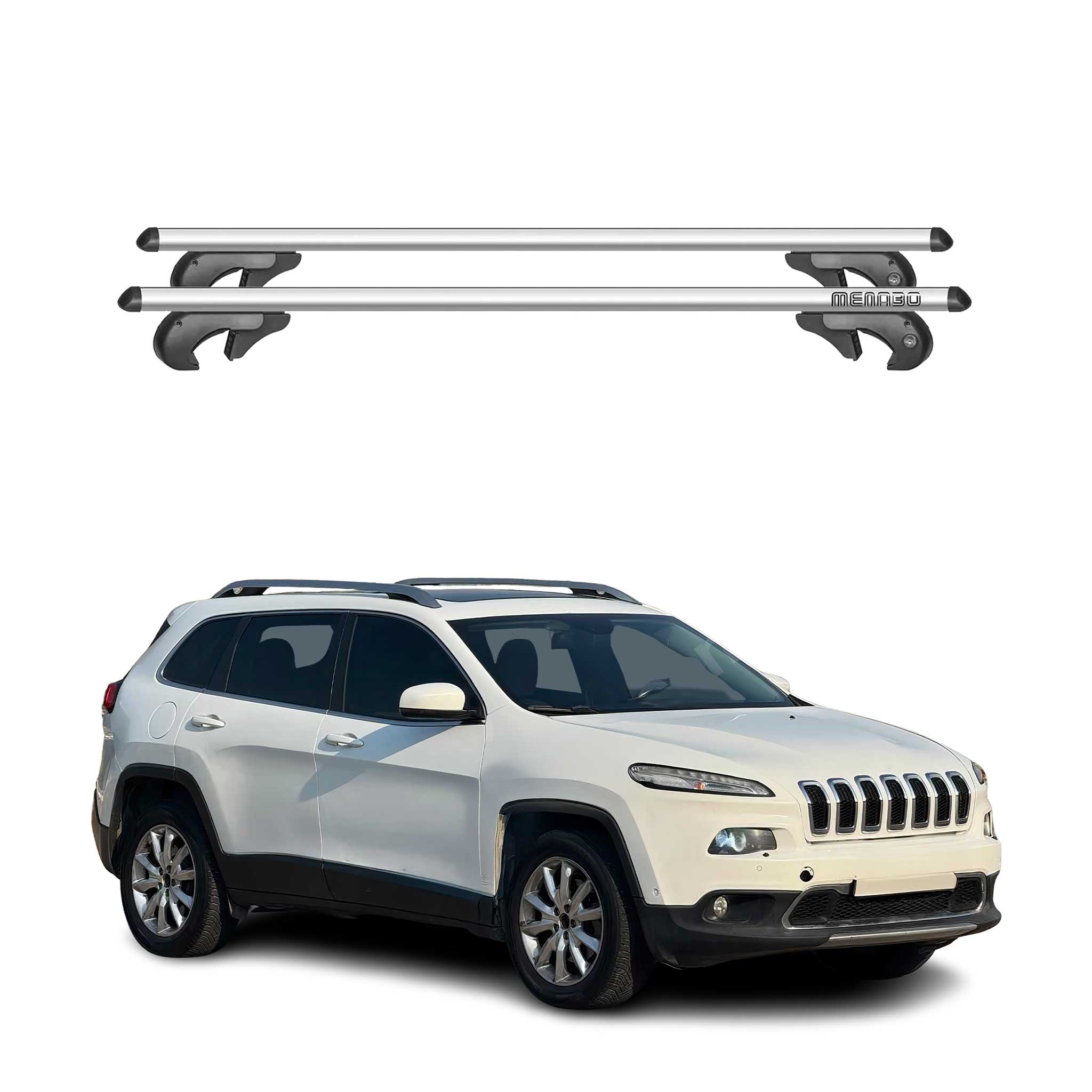 Barres de toit transversales pour Jeep Cherokee KL 2014-2023 90kg Aluminium Gris