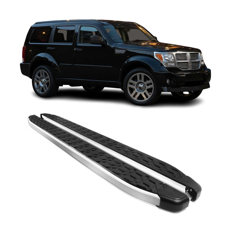 Marchepieds Latéraux pour Dodge Nitro 2006-2012 Gris Noir Aluminium 2Pcs