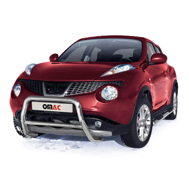 Pare-Buffle Avant Pour Nissan Juke 2010-2014 en Acier Inoxy Argent