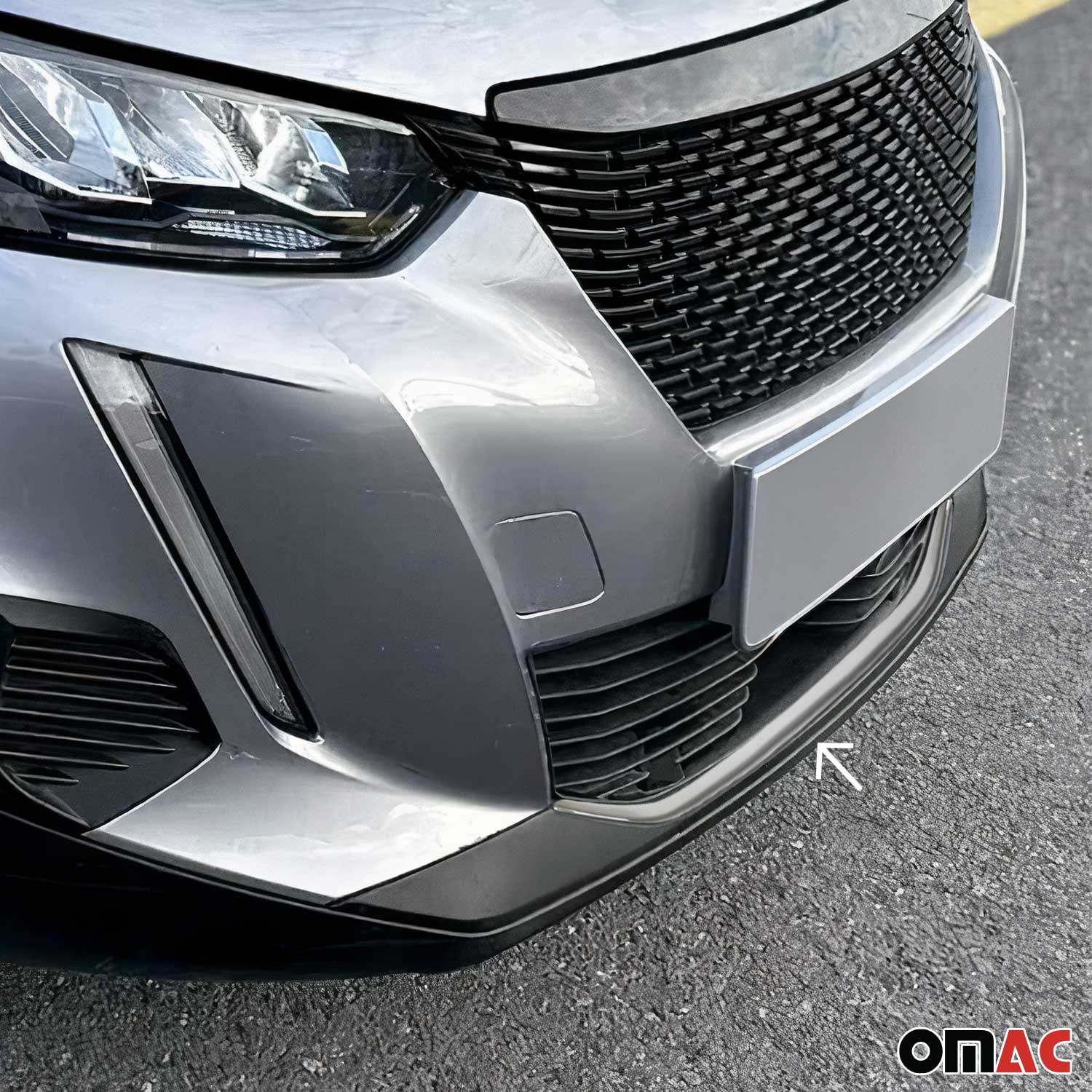 Garniture de Pare-chocs Avant pour Peugeot II 2008 2019-2023 Pre-FL Chromé