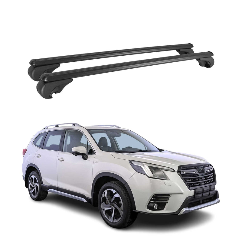 Barres de toit Transversales pour Subaru Forester 2018-2024 Aluminium Noir