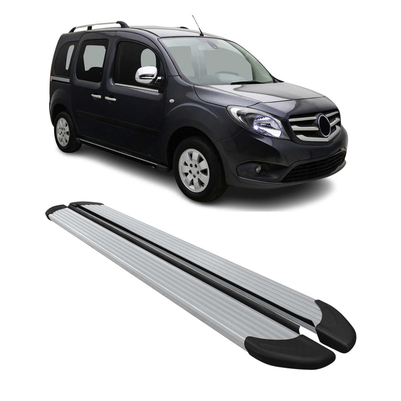 Marchepieds Latéraux pour Mercedes Citan 2012-2021 Aluminium Argent 2Pcs