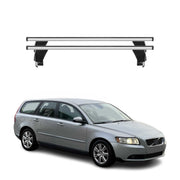 Menabo Barres de toit Transversales pour Volvo V50 2008-2012 Alu Gris ABE 2x