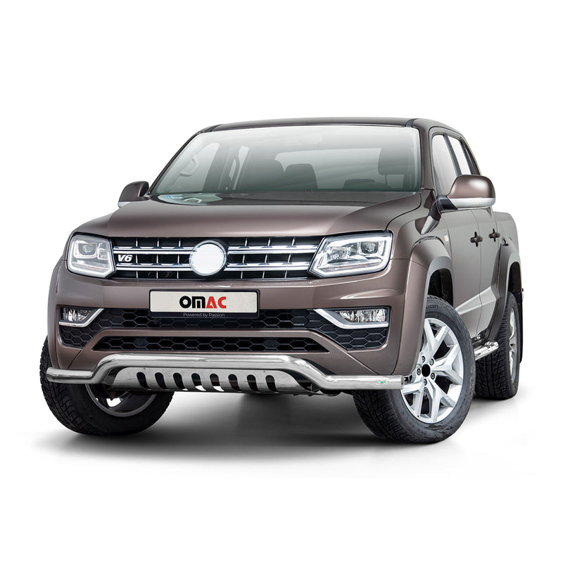 Pare-Buffle Avant Pour VW Amarok 2016-2020 en Acier Inox Argent