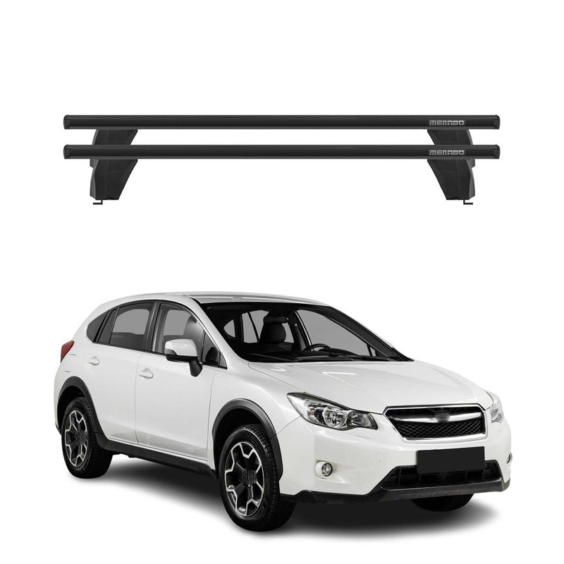 Menabo Barres de toit Transversales pour Subaru XV 2011-2018 Auto Alu Noir ABE