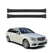 Barres de toit transversales pour Mercedes Classe C S204 2007-2014 Noir Alu