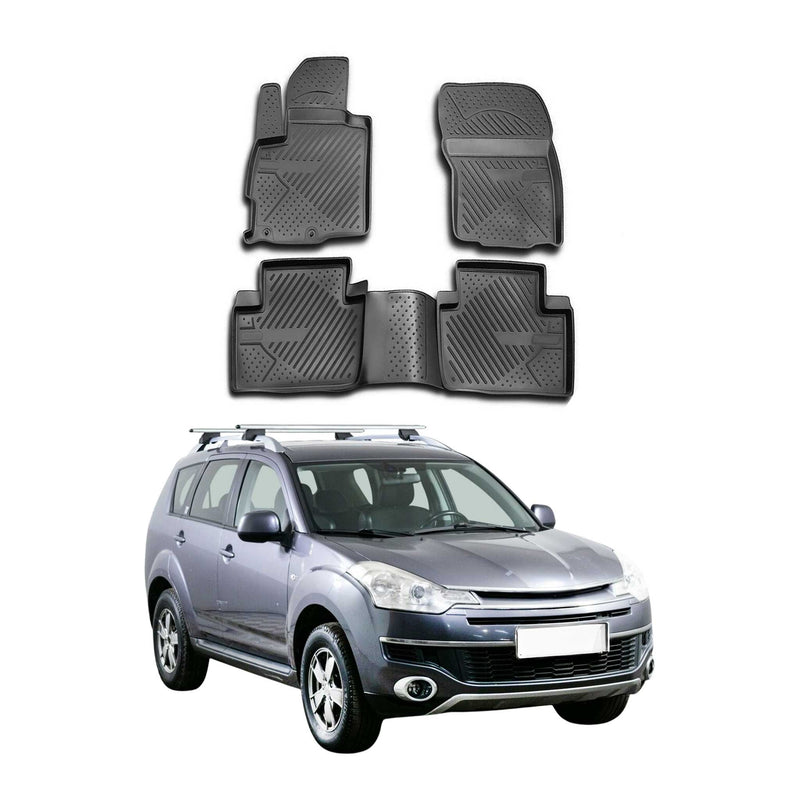 OMAC Tapis de sol pour Citroen C-Crosser 2007-2012 sur mesure en caoutchouc Noir