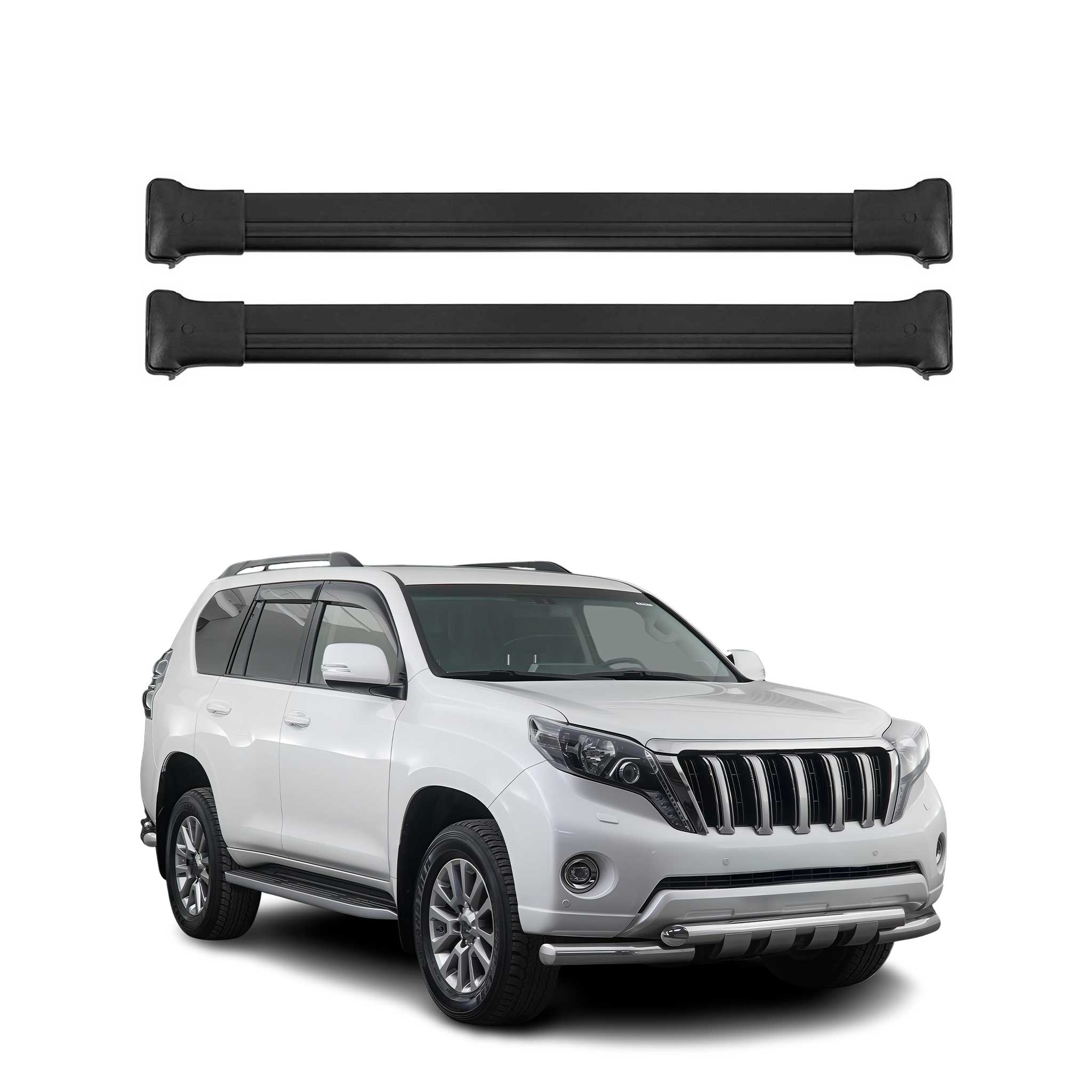 Barres de toit transversale pour Toyota Land Crusier Prado 2018-2023 Alu Noir 2x