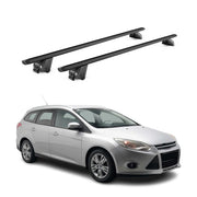 Barres de toit transversales pour Ford Focus III Break 2011-18 Noir 2 pièces ABE