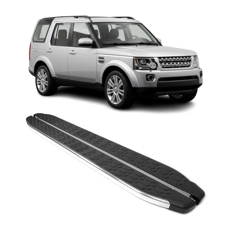 Marchepieds Latéraux pour Land Rover Discovery 3 4 2004-2018 inox Argent Noir