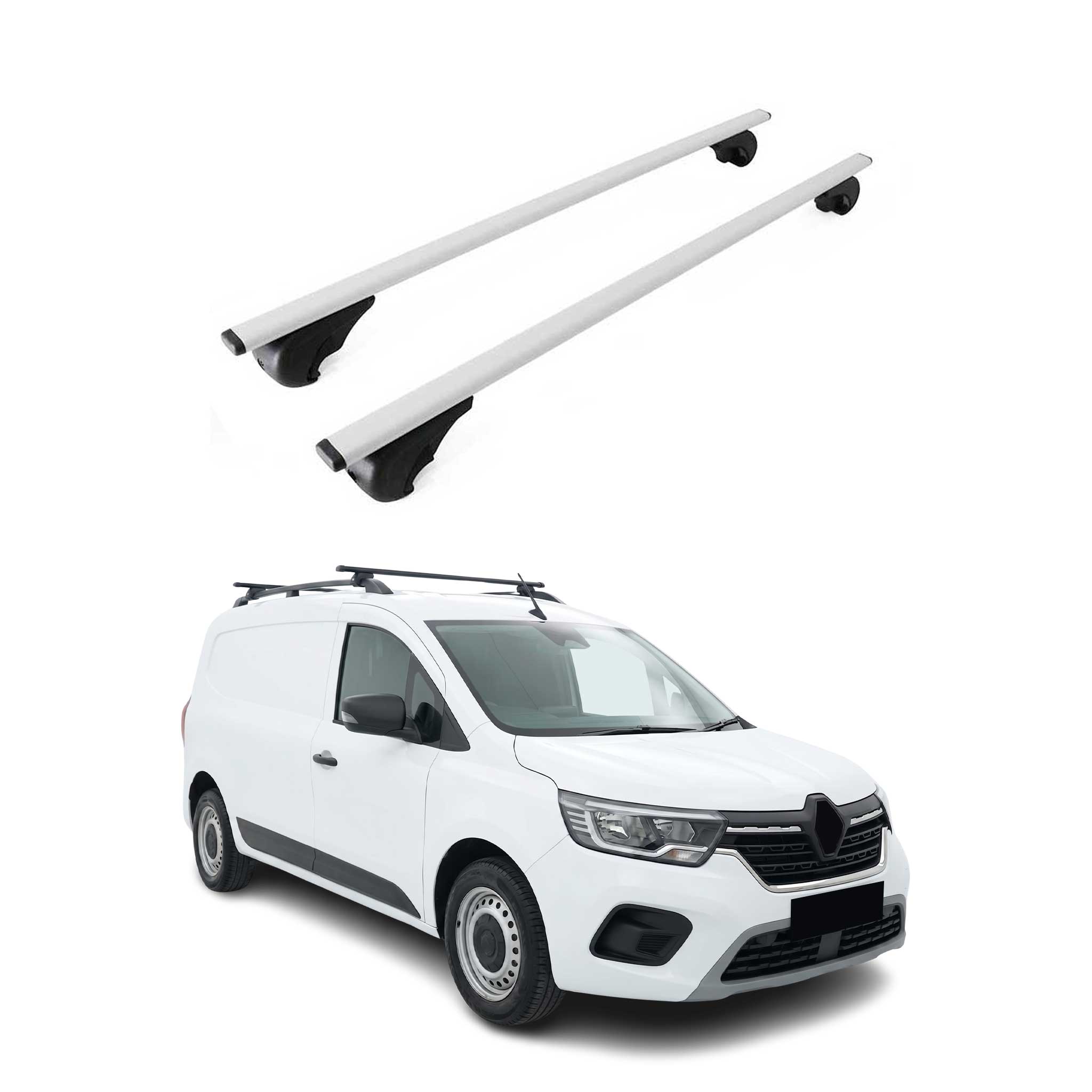 Barres de toit Transversales pour Renault Kangoo III 2021-2026 Fer Gris 2Pcs