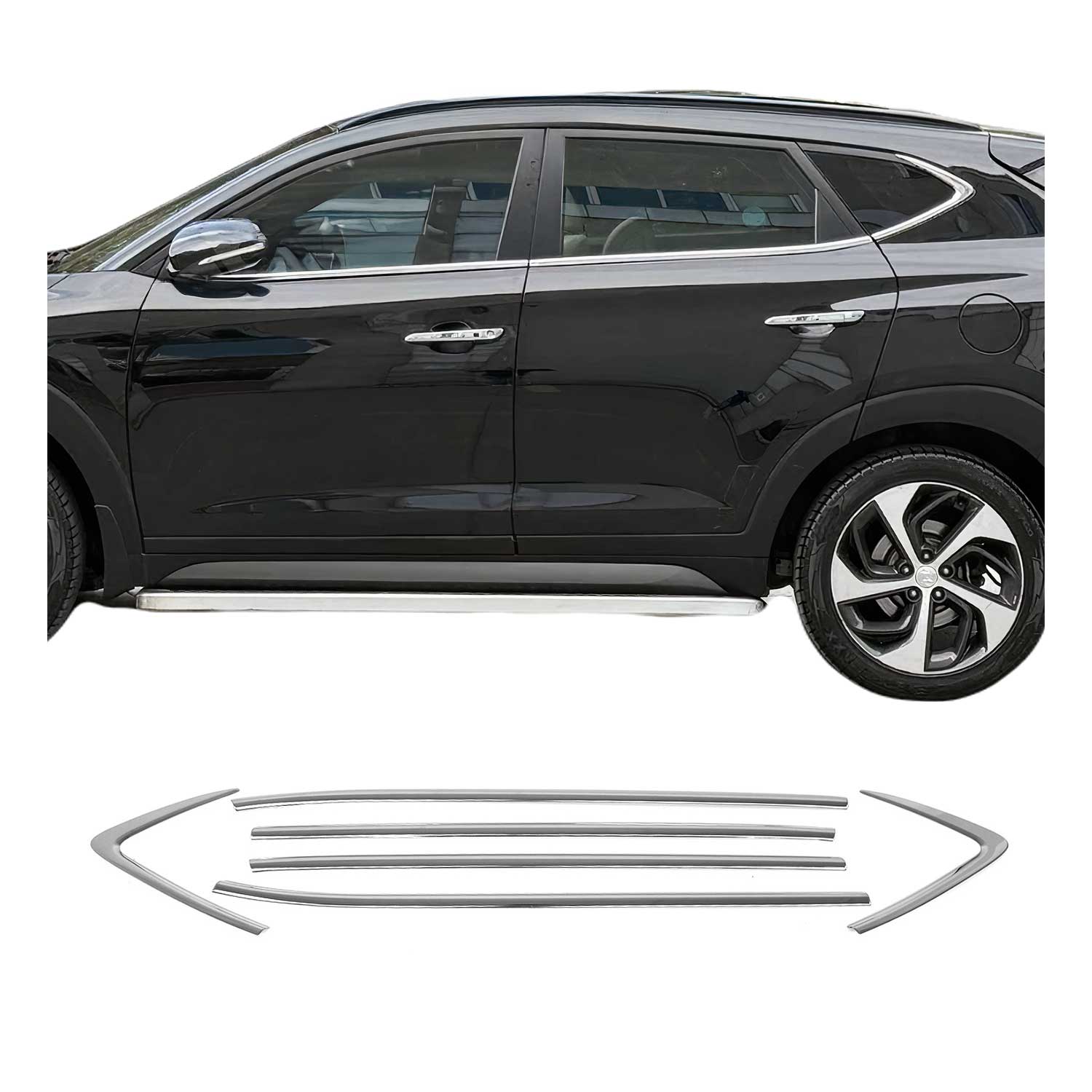Garniture de Fenêtre pour Hyundai Tucson SUV 2015-2021 Acier Inox 6Pcs