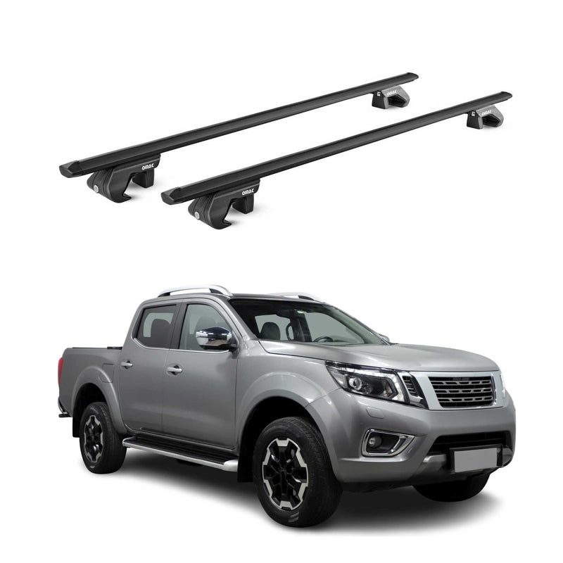Barres de toit transversales pour Nissan Navara D23 2016-2025 4P Noir 2x ABE