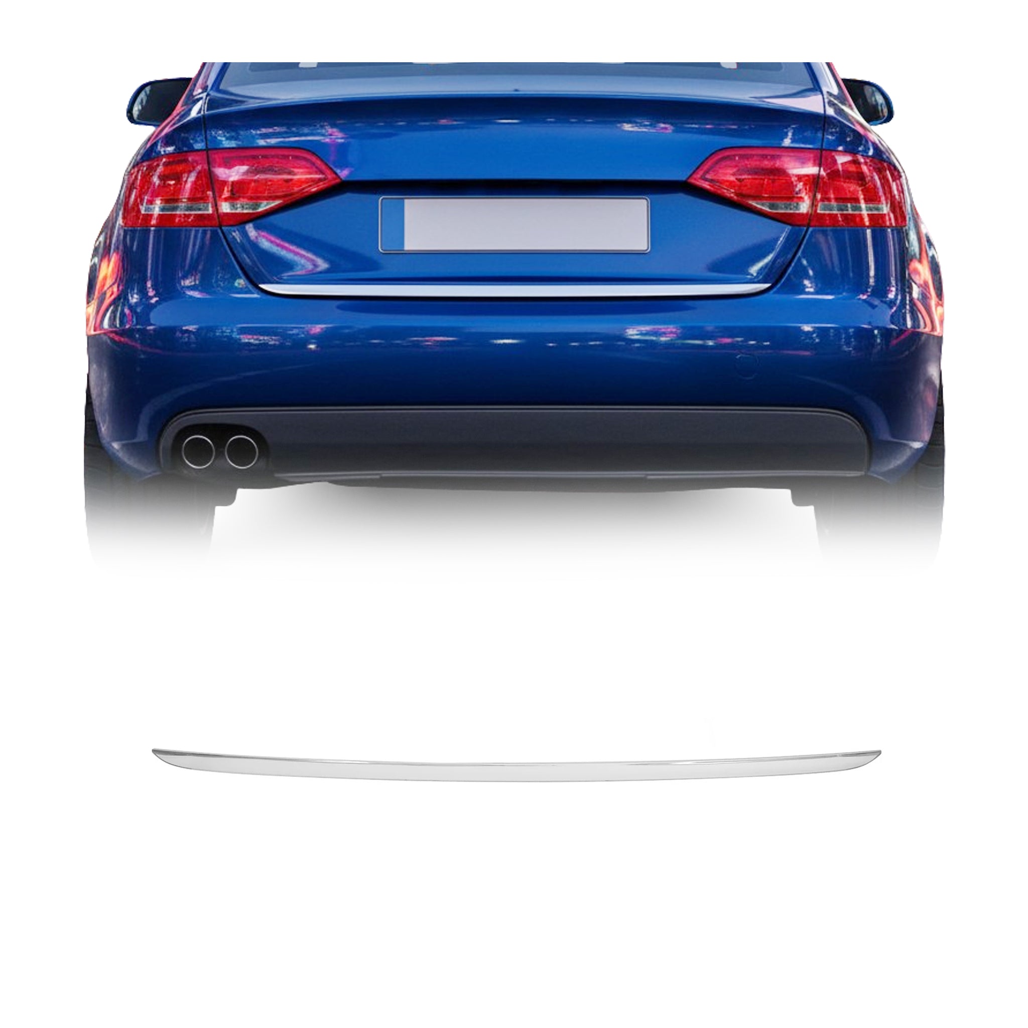 Garniture de hayon coffre pour Audi A4 B8 Berline 2008-2012 PRE FL acier inox