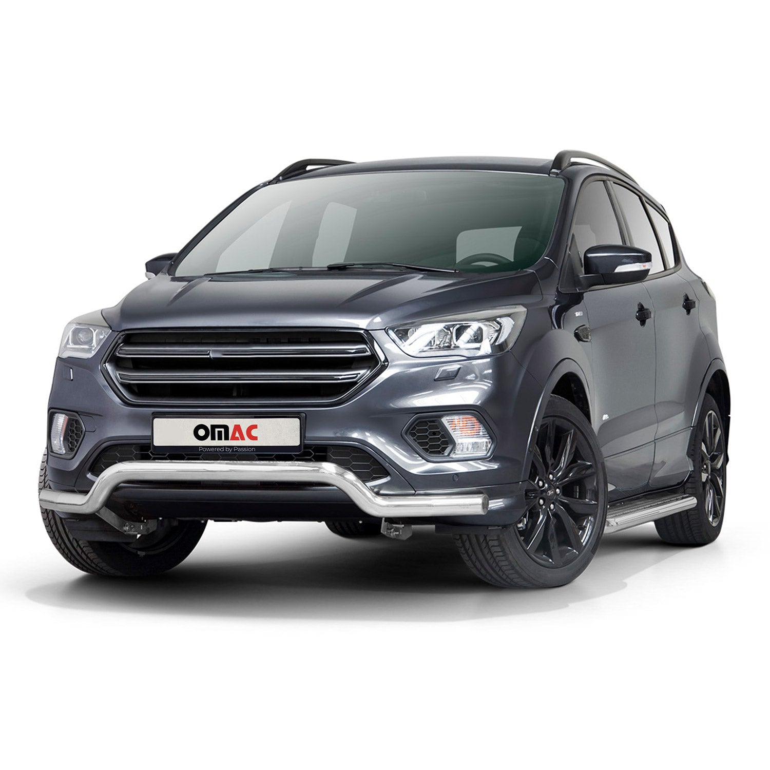 Pare-Buffle Avant Pour Ford Kuga II 2017-2019 FL en Acier Argent