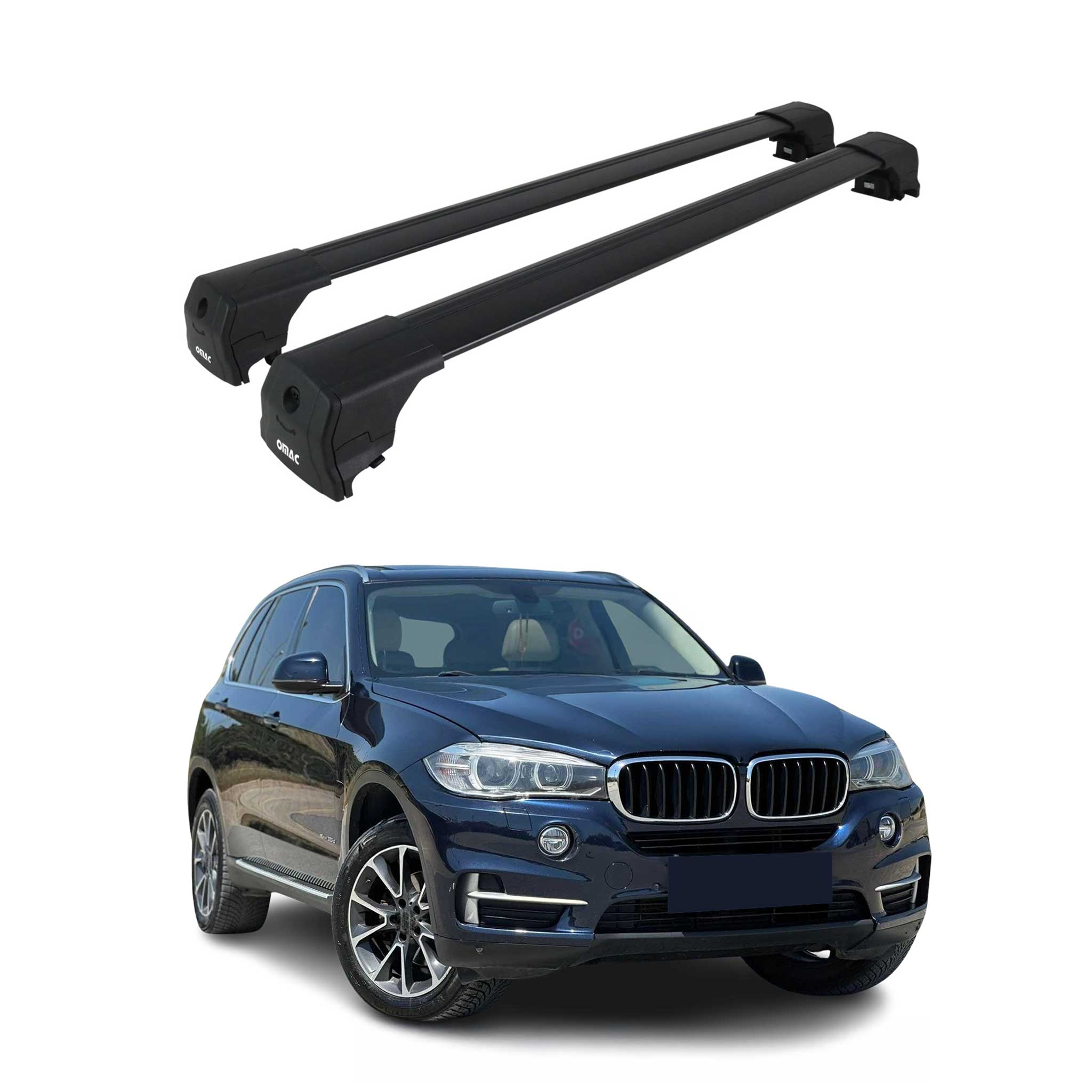 Barres de toit transversales pour BMW X5 F15 F85 2013-2018 Alu Noir ABE