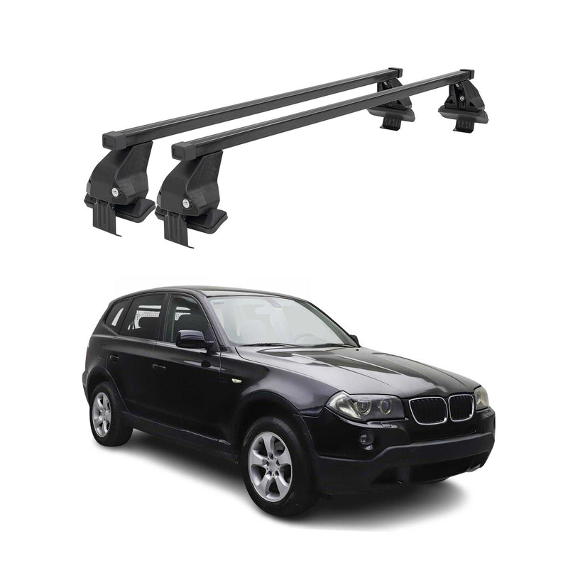 Barres de toit transversales Menabo pour BMW X3 E83 2003-2010 Noir