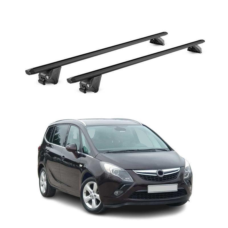 Barres de toit transversales pour Opel Zafira C Tourer 2011-2018 Alu Noir 2x ABE