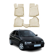 Tapis de sol pour Seat Leon 1999-2005 en caoutchouc TPE 3D Beige 4Pcs