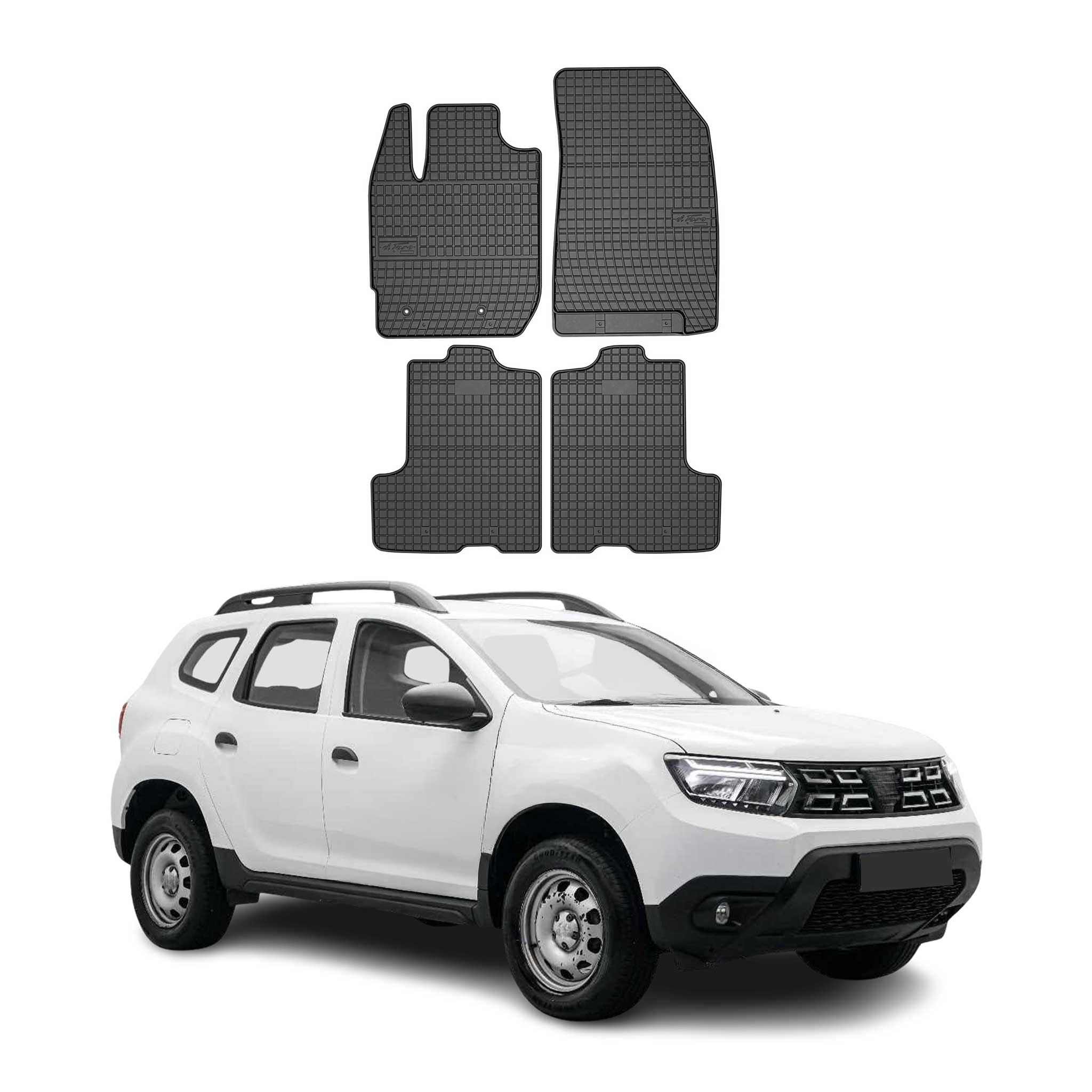 Tapis de Sol pour Dacia Duster 2017-2024 TPE Noir 4 pcs