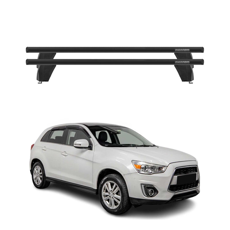 Menabo Barres de toit Transversales pour Mitsubishi ASX 2010-2019 Alu Noir ABE